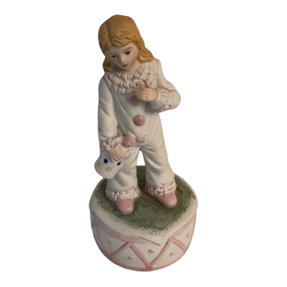 Vintage Music Box Send In The Clowns Girl Figurine